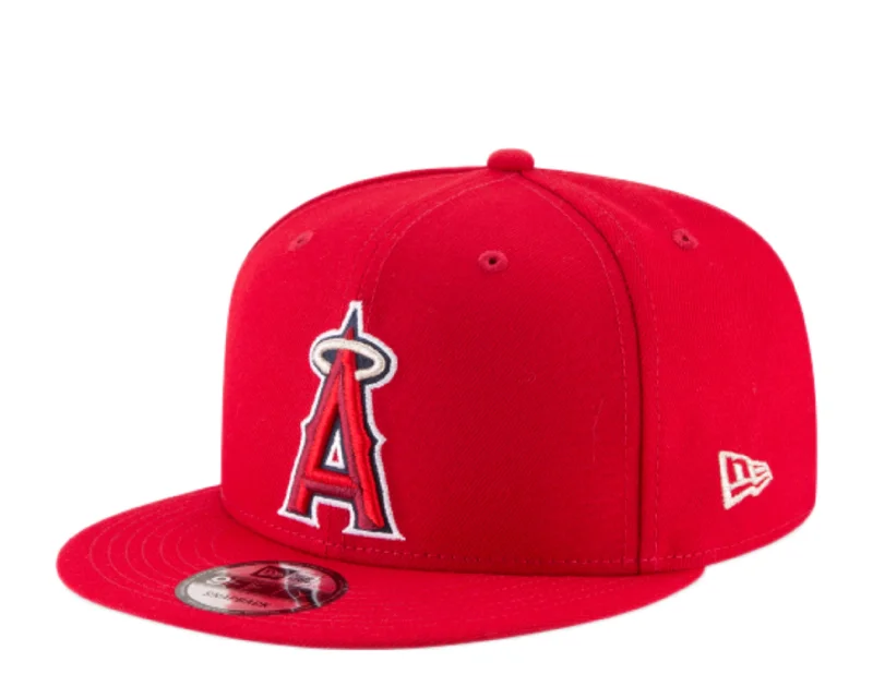 New Era 9Fifty MLB LA Angels Of Anaheim Basic Red/White Snapback Hat 11591088