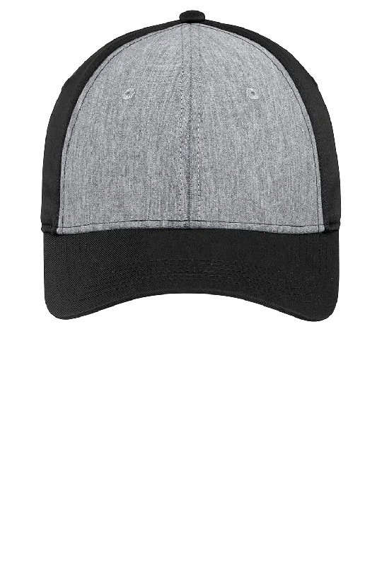 Sport-Tek Mens Adjustable Hat - Heather Vintage Grey/Black