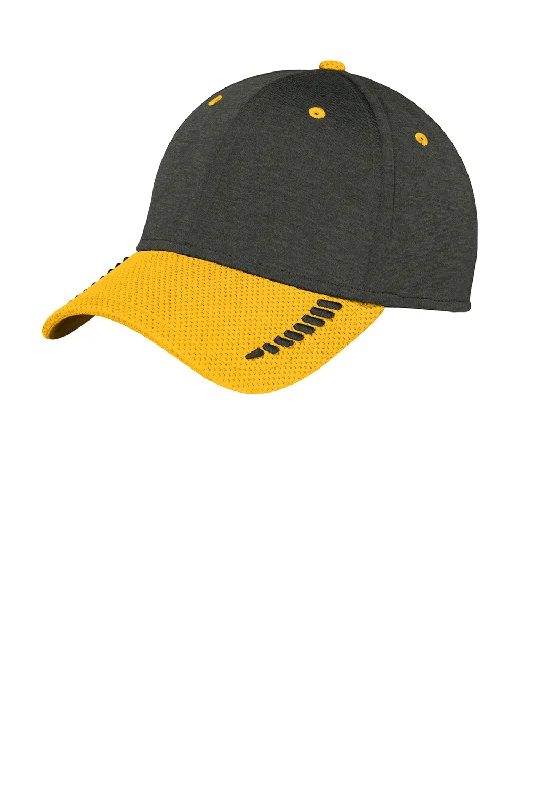 New Era Mens Stretch Fit Hat - Heather Black/Gold - Closeout