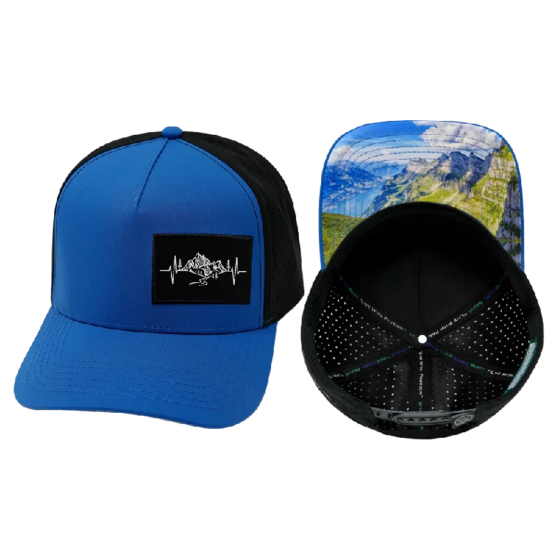 Mountains Hat | Trucker Hat |  Royal Blue - Black