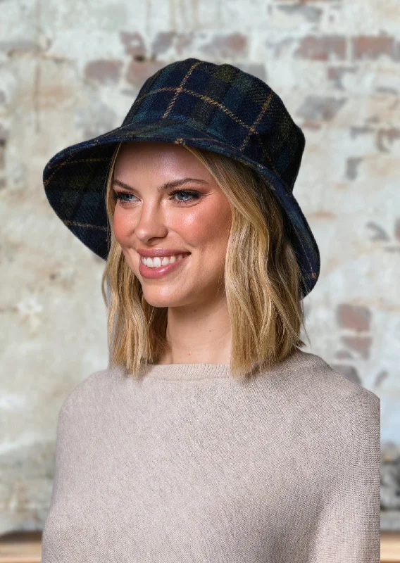 Mucros Erin Hat | Navy Green Check