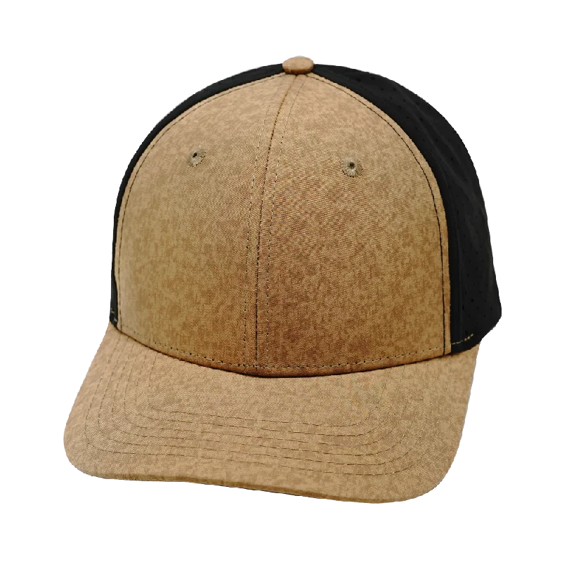 Blank - 6 Panel - Tan Textured / Black (Unisex)