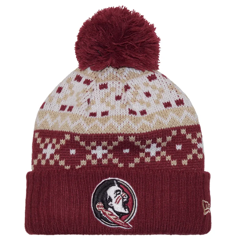 New Era Youth Seminole Logo Knit Cap - Garnet/Gold