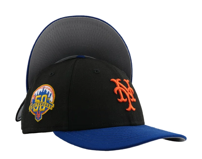 New Era New York Mets 50th Anni. 59FIFTY Low Profile Fitted Black W/ Grey Bottom