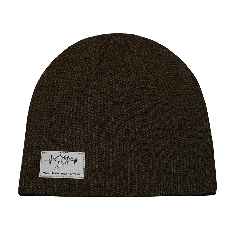 Mountains Beanie | No Cuff | Chocolate