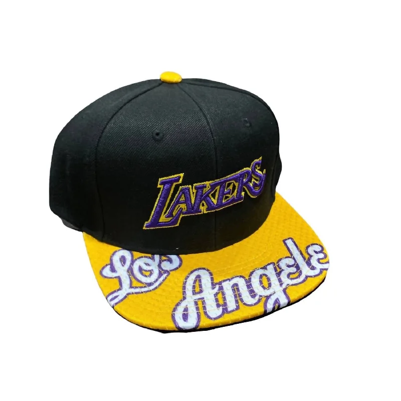 Men's Nba Los Angeles Lakers Snaphot Snapback Hat In Black/yellow