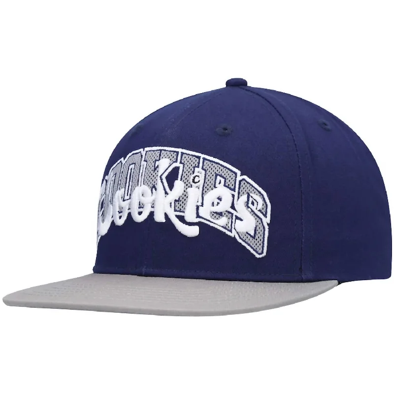 Men's Loud Pack Twill Color-Blocked Snapback Cap In Navy