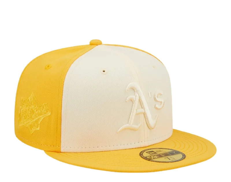 New Era 59Fifty MLB Oakland Athletics Tonal 2-Tone Yellow/Cream Fitted 60243581