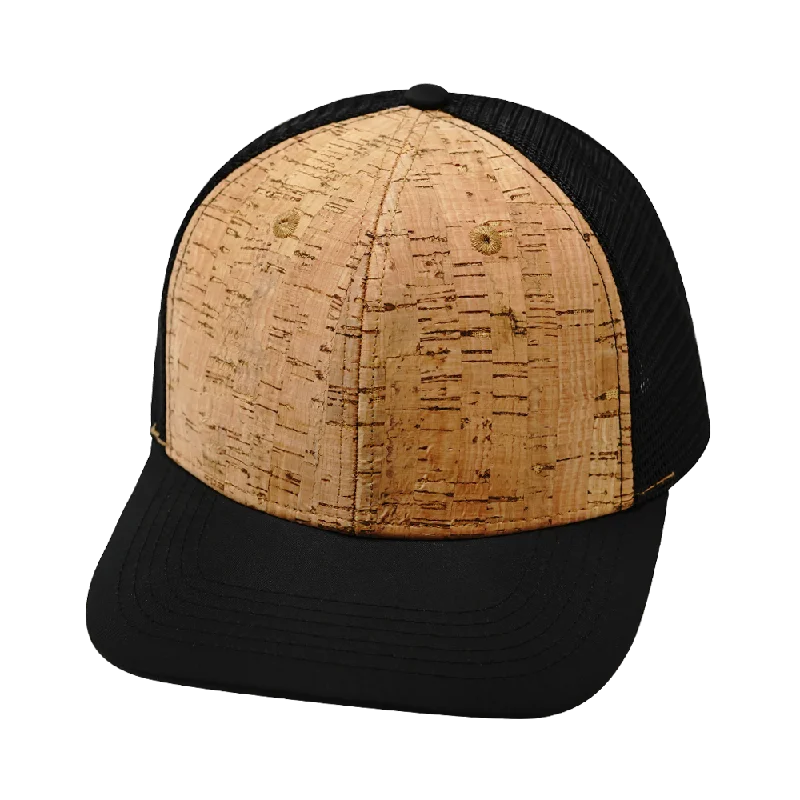 Blank - 6 Panel  - Cork - Textured Black (Unisex)