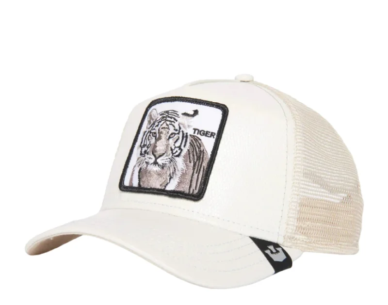 Goorin Bros The Killer Tiger Vegan Leather Trucker Hat 101-0421-WHI