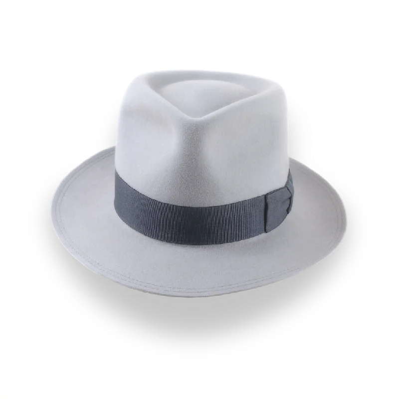 Silver Grey Men's Teardrop Fedora Hat | The Howitzer