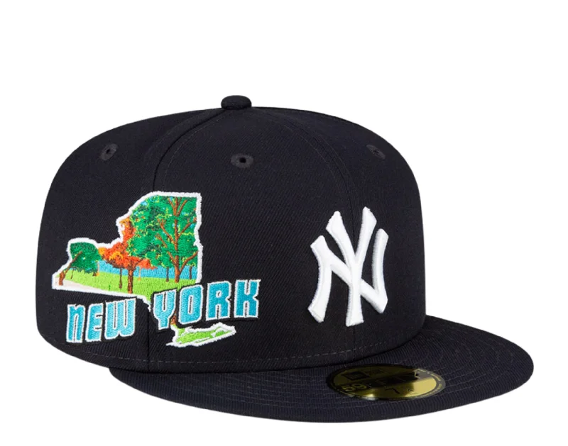 New Era New York Yankees Stateview 59FIFTY Fitted Cap 60296535 - Navy/Grey UV