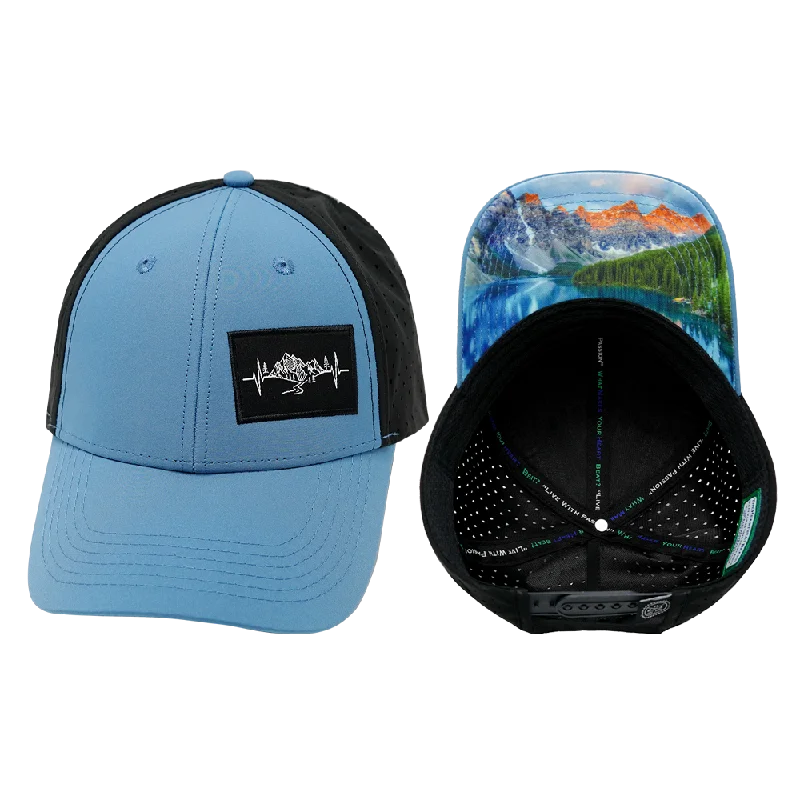 Mountains Hat | Low Profile | Ponytail | Blue - Black