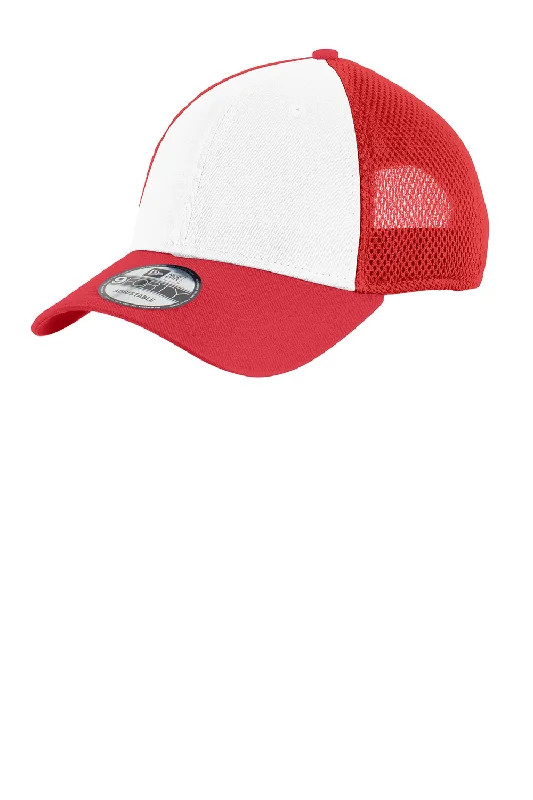 New Era Mens Adjustable Hat - White/Scarlet Red