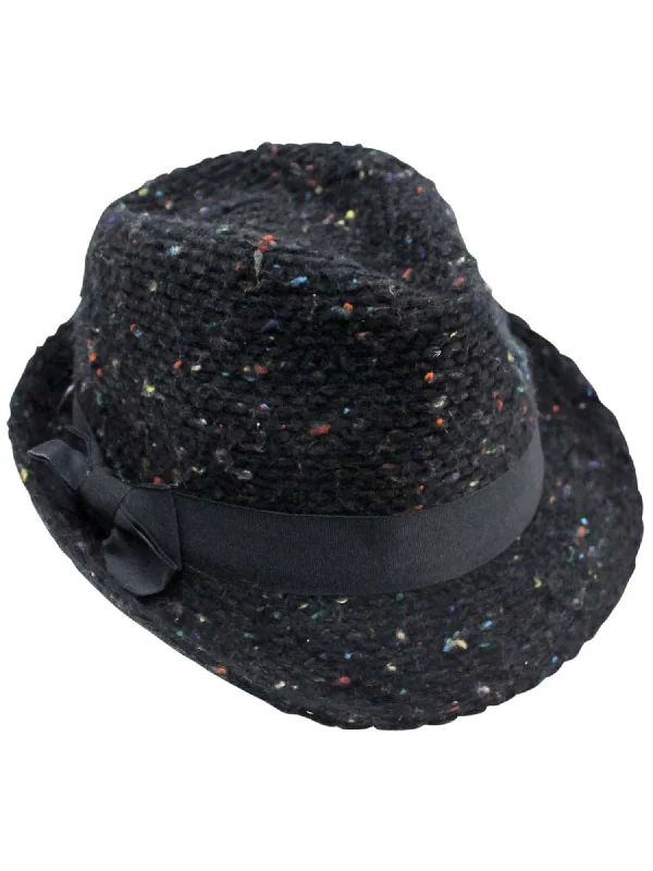 Multicolor Fleck Warm Knit Fedora Trilby Hat