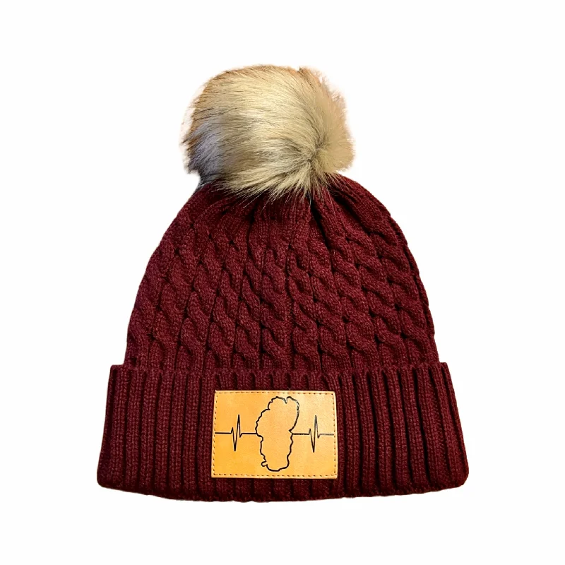 Tahoe Beanie | Pom | Maroon