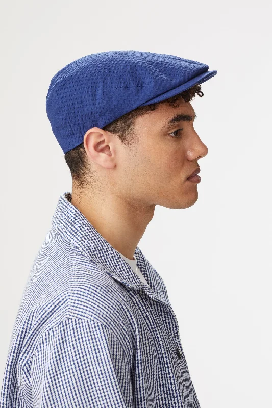 Seersucker Drifter Flat Cap