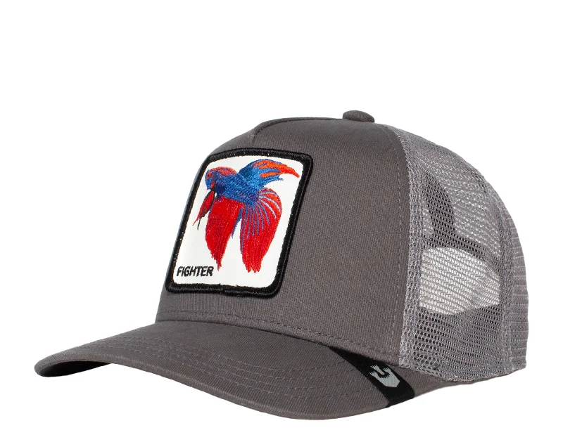 Goorin Bros Alpha Betta Grey Trucker Hat Fighter Fish 101-1029-GRY