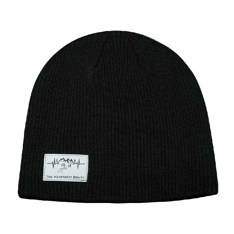 Mountains Beanie | No Cuff | Black