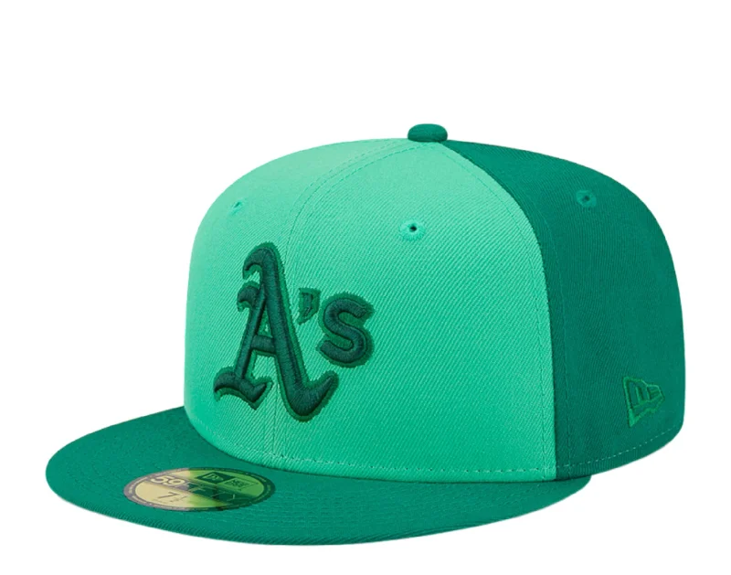 New Era Oakland Athletics Tri-Tone Team 59FIFTY Fitted 60355911 Green