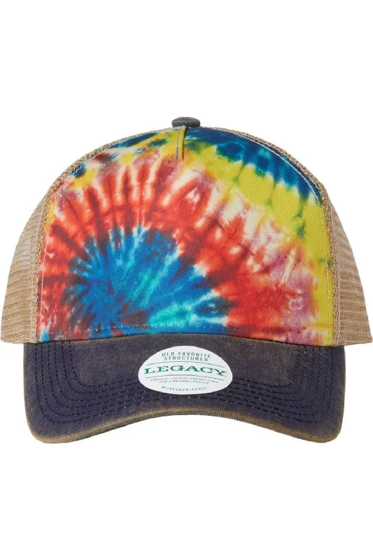 rainbow tie dye/ navy/ khaki