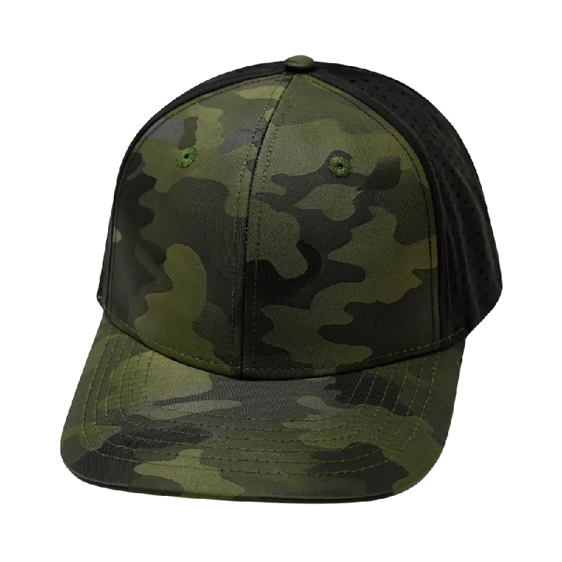 Blank - 6 Panel  - Green Camo / Black (Unisex)