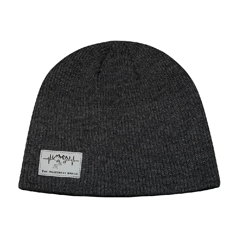 Mountains Beanie | No Cuff | Charcoal