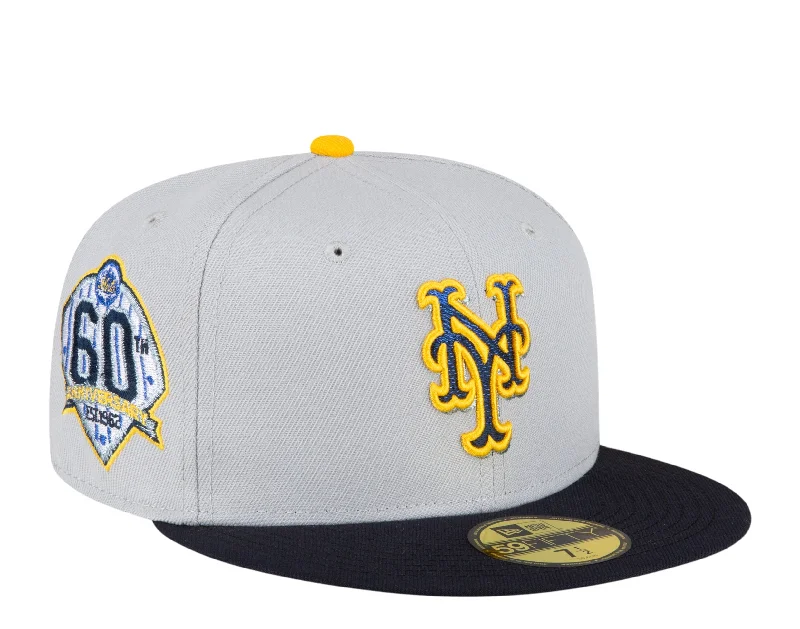 New Era New York Mets 60th Anniversary 59FIFTY Fitted Grey/Navy w/ Blue UV