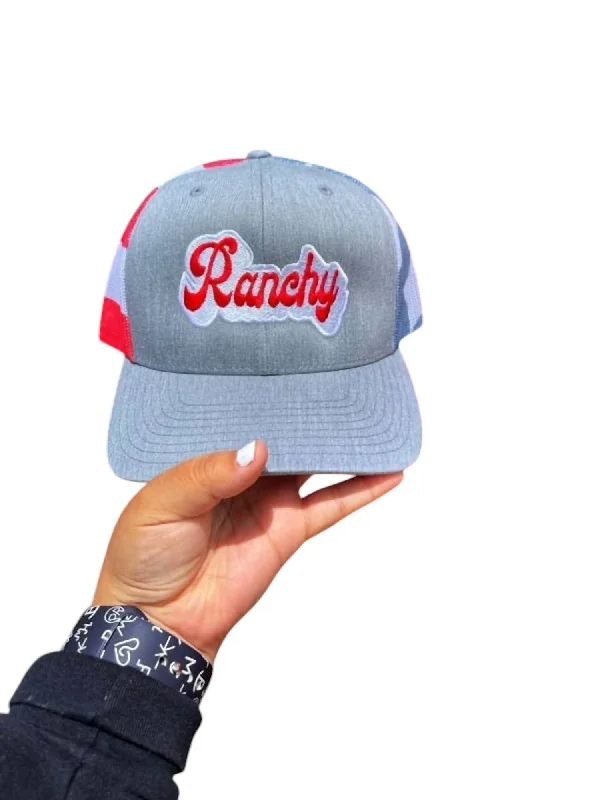 Men's Ranchy America Cap In Grey