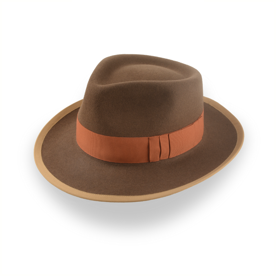 Classic Brown Fedora Hat for Men in Plush Fur Felt | The Pandamator