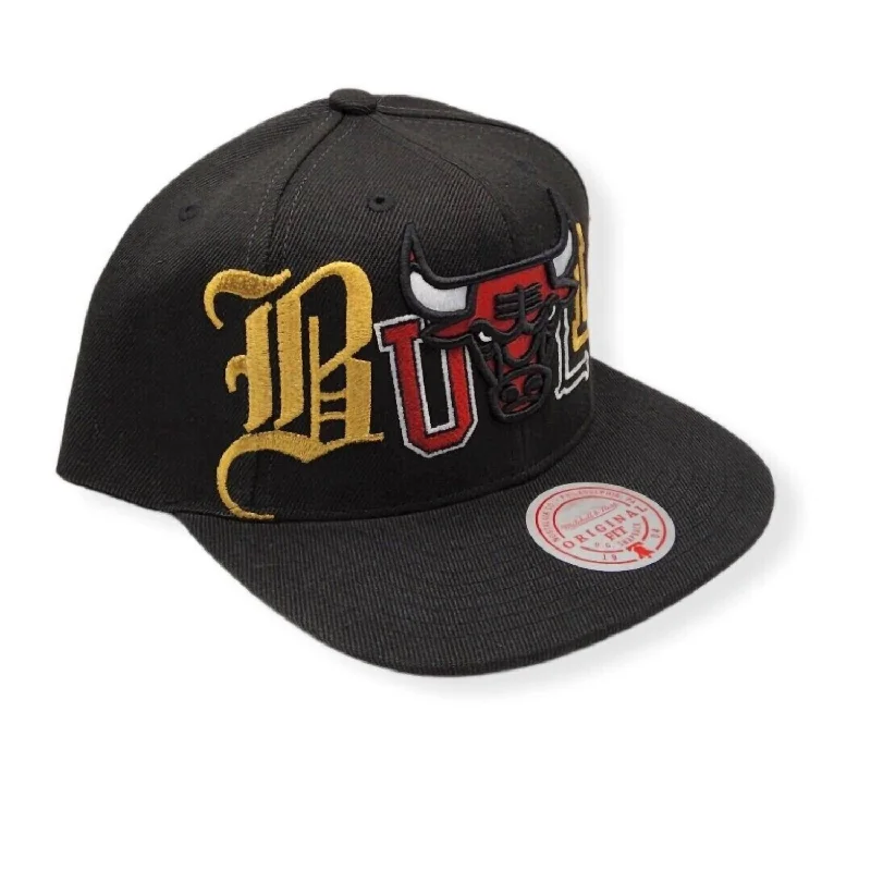 Men's Nba Chicago Bulls Hype Type Snapback Cap In Black