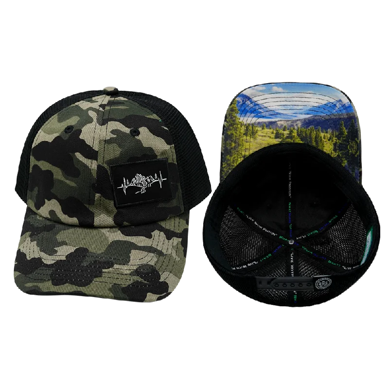 Mountains Hat | Dad Hat | Camo - Black