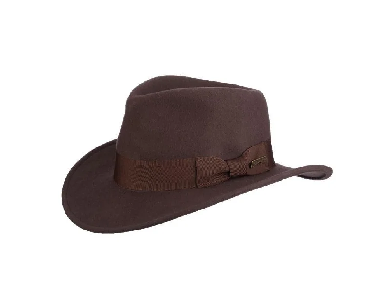 B "Indiana Jones" Crushable, Water Repellent Wool Felt Outback with 3" Brim, Style# IJ557 THE BELLOQ