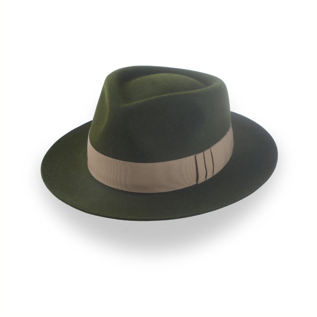 Dark Olive Green Jazz Fedora Hat for Men | The Axel