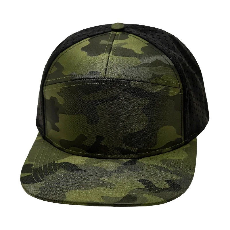 Blank - 7 Panel - Green Camo / Black (Unisex)