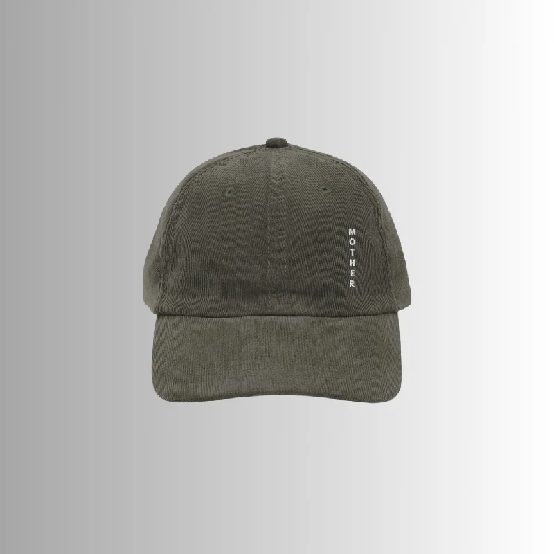 Vintage Embroidered Corduroy Dad Hat - Olive