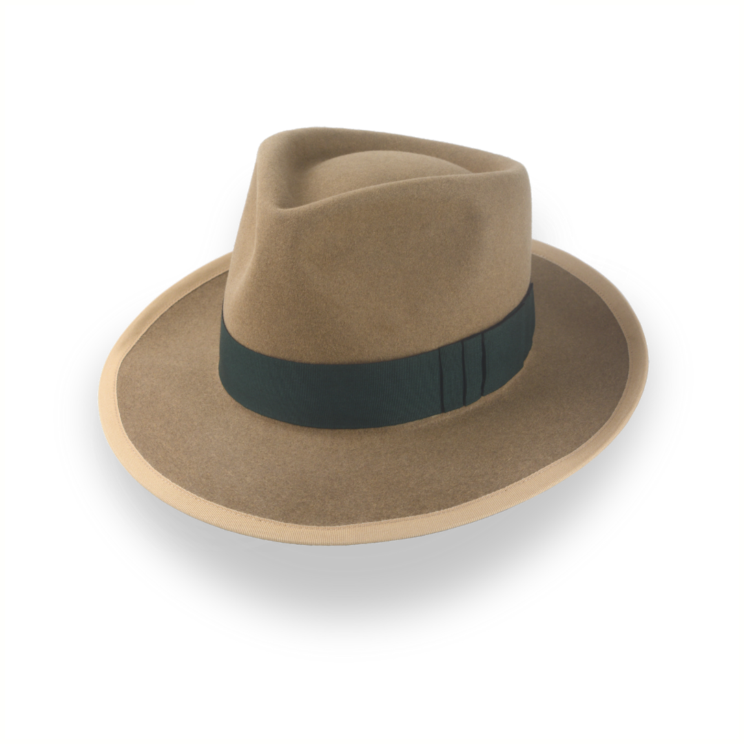 Classic Camel Fedora for Men in Premium Beaver Fur Felt | The Pandamator