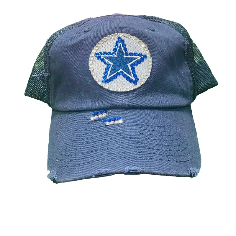 Distressed Truckers Cap In Navy