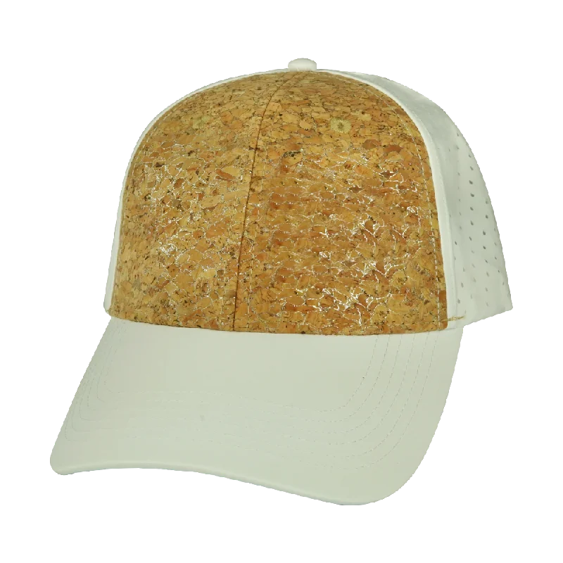 Blank - 6 Panel - Shallow Fit - Pony Tail - Cork - White (Unisex)