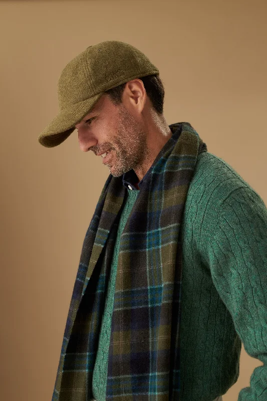 Classic Plaid Green Wide Scarf