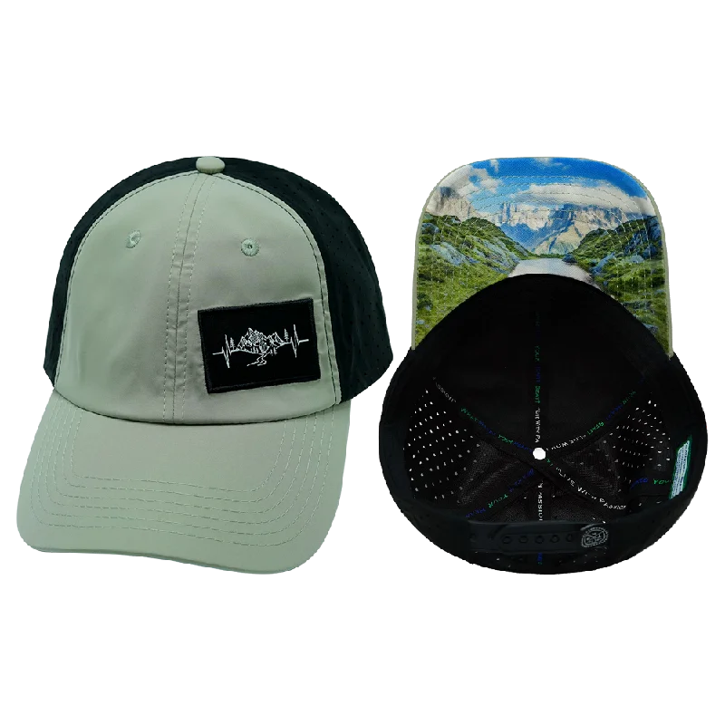 Mountains Hat | Dad Hat | Green - Black