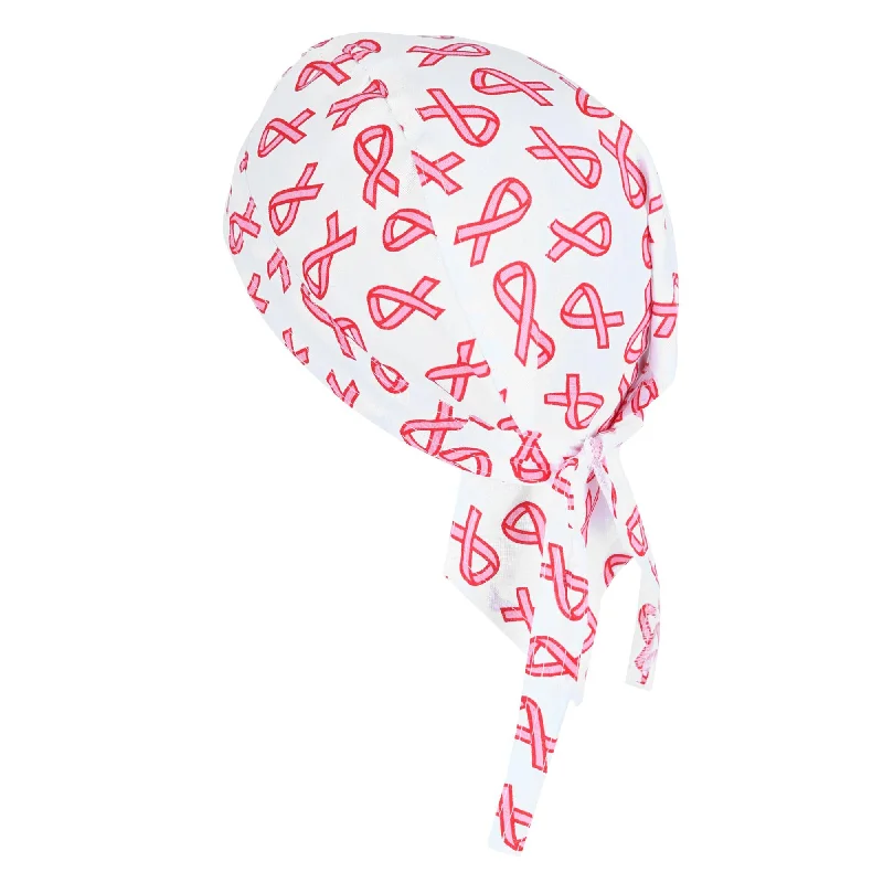 Premium Cotton Unlined Breast Cancer Pink Ribbon Do Rag