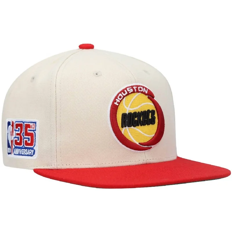 Men's Nba 35Th Side Snapback Hwc Rockets Cap In Off-White/red