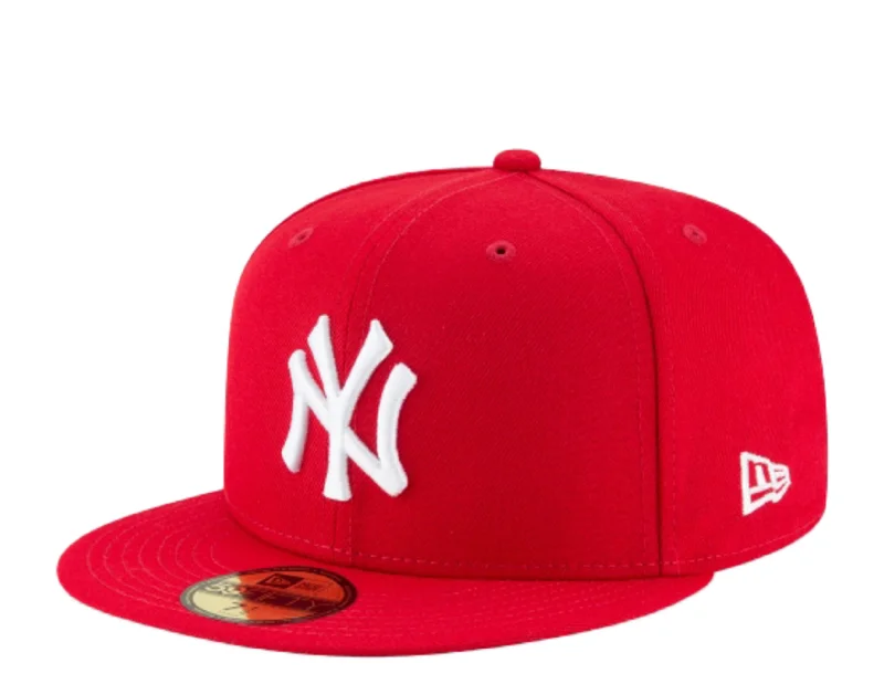 New Era 59Fifty MLB New York Yankees Red/White Basic Fitted White Hat 11591122