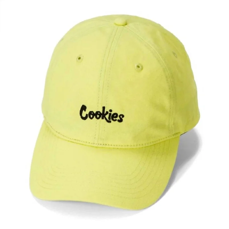 Men's Original Mint Cotton Canvas Embroidered Dad Cap In Yellow/black