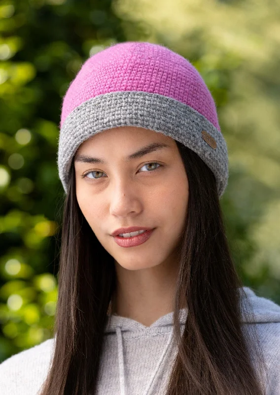 Crochet Turn up Hat | Pink