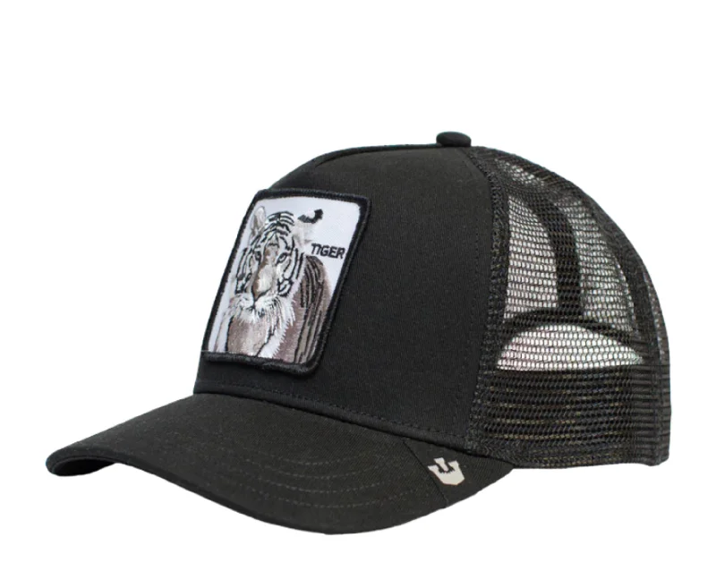 Goorin Bros The White Tiger New Black Trucker Hat 101-0392-BLK