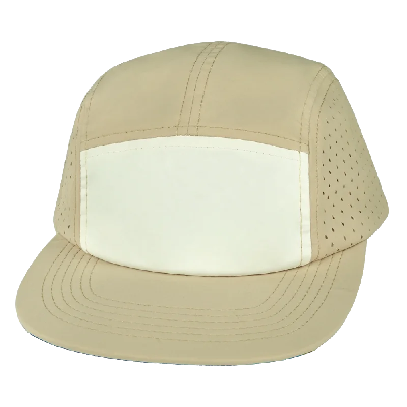 Blank - 5 Panel - Sporty - Unstructured - Sand / White (Unisex)