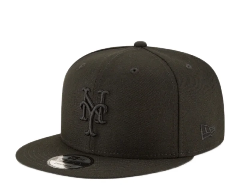 New Era 9Fifty MLB New York Mets Blackout Basic Snapback Hat 11591026