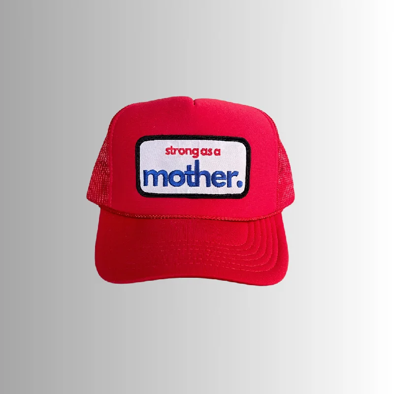 Strong as a mother™ Patch Trucker Hat - Red